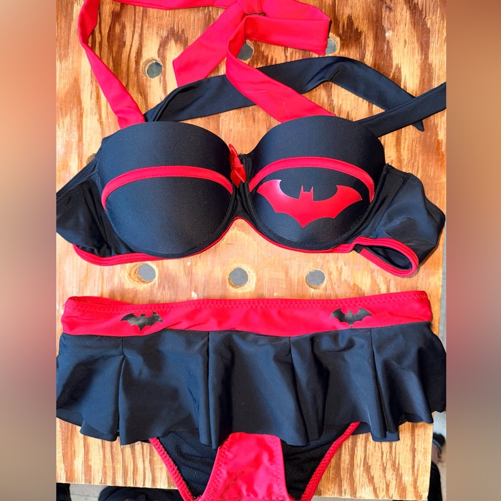 Black and Red Batman Bikini Set